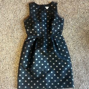 JCrew black polka dot dress